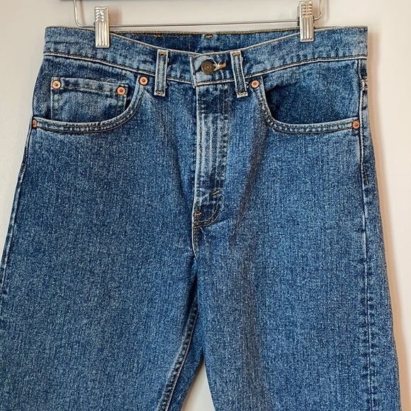 Levi’s Jeans 505 SZ 32/32 Made in the USA Fray at Bottom Blue/White Wash - Picture 3 of 10